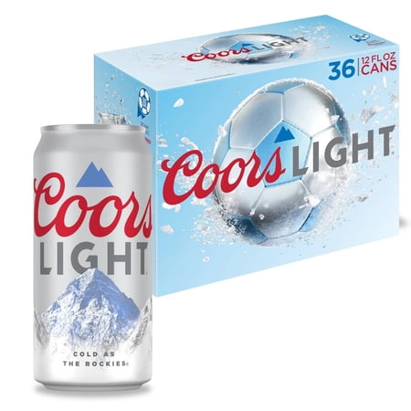 Coors Light American Beer, 36 Pack, 12 fl oz Aluminum Cans, 4.2% ABV