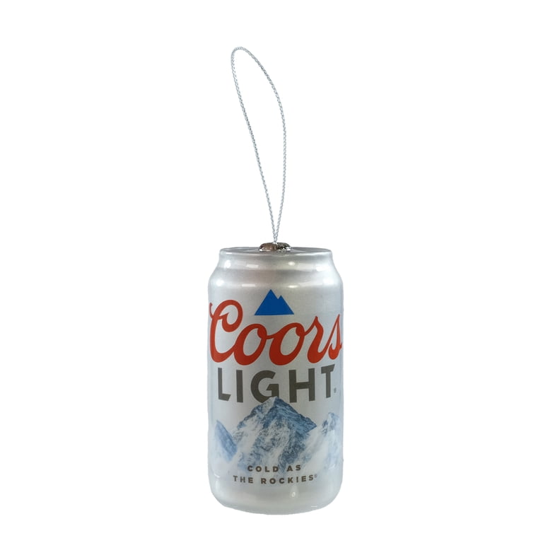 Coors Light Can Decoupage Christmas Ornament, Silver, Plastic, By