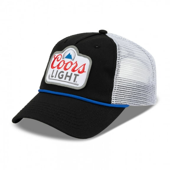 Coors Light Beer Men's Trucker Hat Golf Embroidered Patch Snapback Cap (Black)