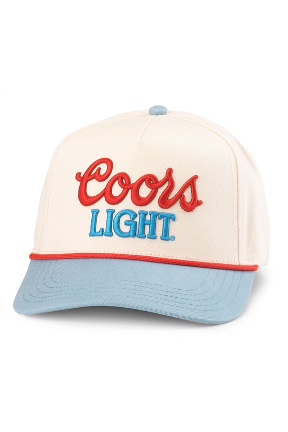 Light Ivory and Blue Adjustable Hat