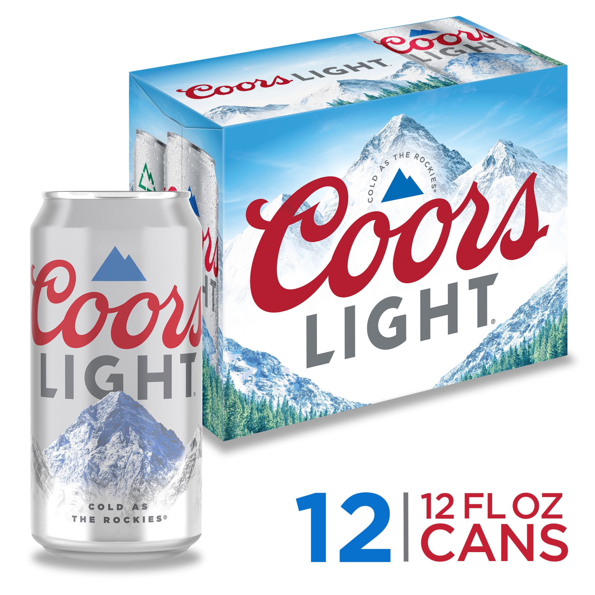 Coors Light Lager Beer 12 Pack Fl