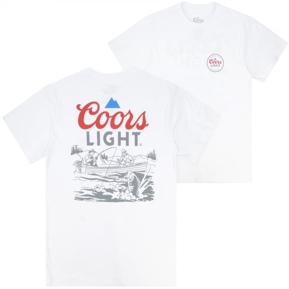 Coors Light Lake Fishing Front Back T-Shirt-Large