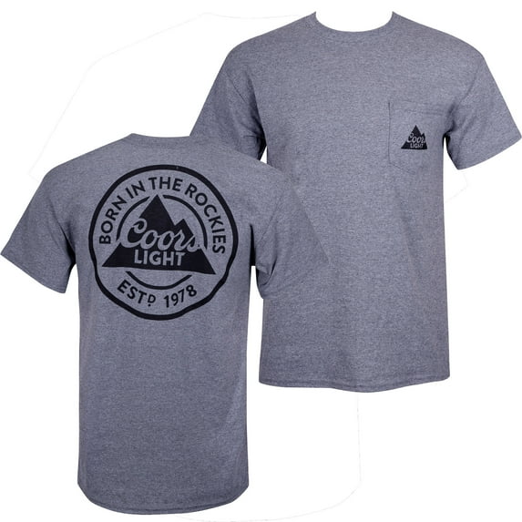 Coors Light Men's Grey Pocket T-Shirt-Medium