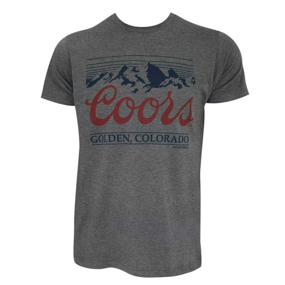 Coors Men's Grey Golden Colorado T-Shirt-2XLarge