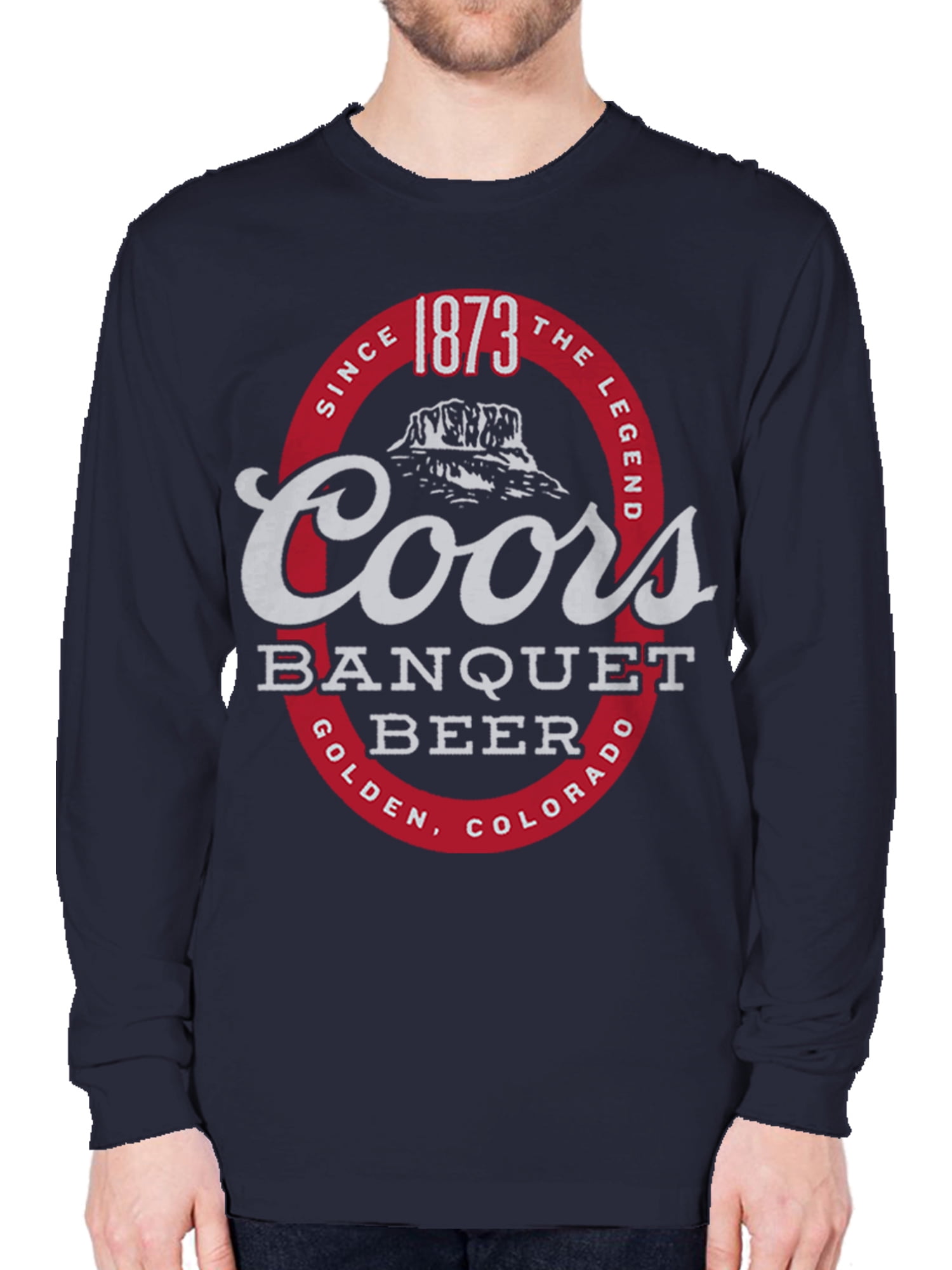 Coors Men's & Big Men's Long Sleeve Graphic Tee Shirt Banquet Beer