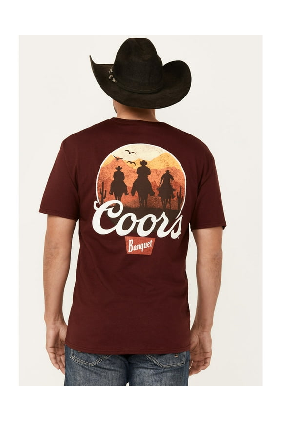 Men's Boot Barn Desert Riders Logo Short Sleeve Graphic T-Shirt Maroon US