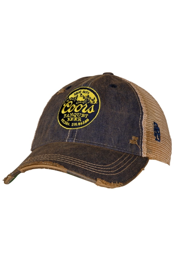 Mountain Logo Patch Distressed Tea-Stained Adjustable Hat
