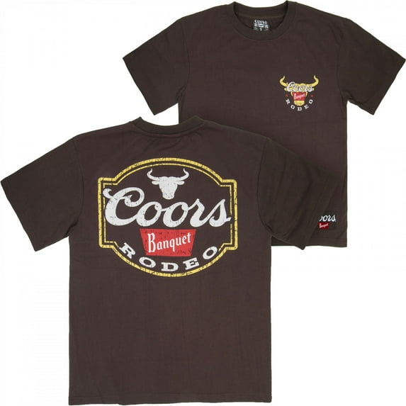 Coors Rodeo Premium Super Soft Heavyweight Front Patch Back Print T-Shirt-XLarge