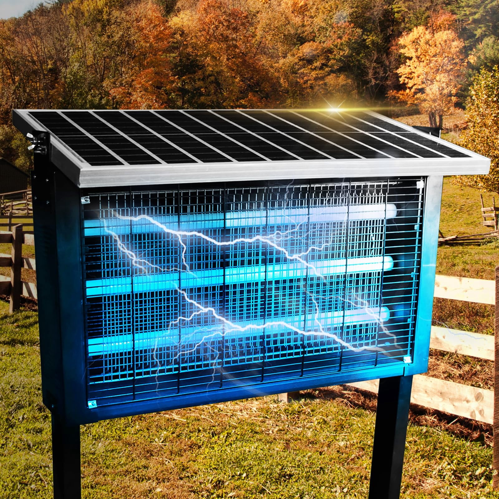 Coospider 8000 sq ft Solar Bug Zapper, 30W Rechargeable Outdoor Mosquito Killer for Patio Garden