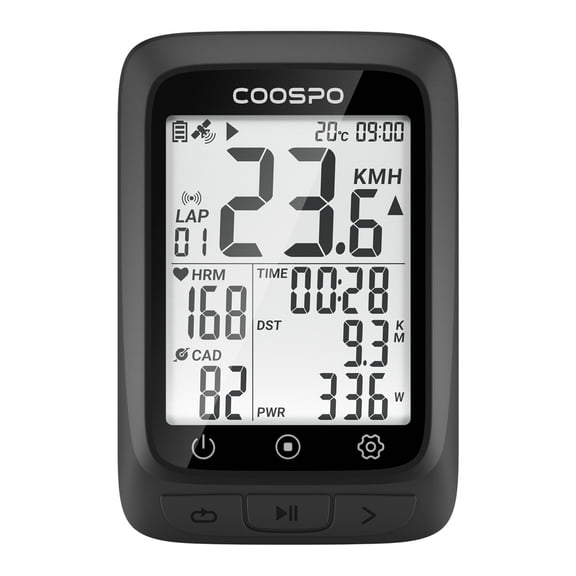 Coospo Bike Computer Wireless GPS Bicycle Speedometer and Odometer with ANT+ Heart Rate Monitor Cadence Sensor BT 5.0 Compatible with Strava IP67