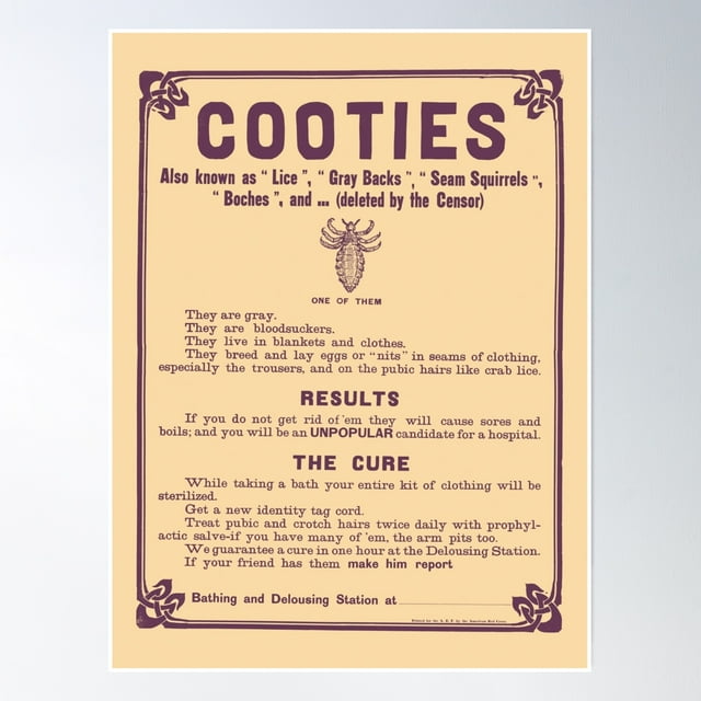 Cootie Warning Poster Vintage Medical Print Poster Wall Art Modern Cootie Warning Poster Vintage Medical Print Poster Wall Art Modern