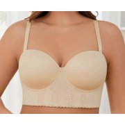 Coovoice LIGHT BEIGE Underwire Bustier Longline Bra, US 34C, UK 34C, NWOT