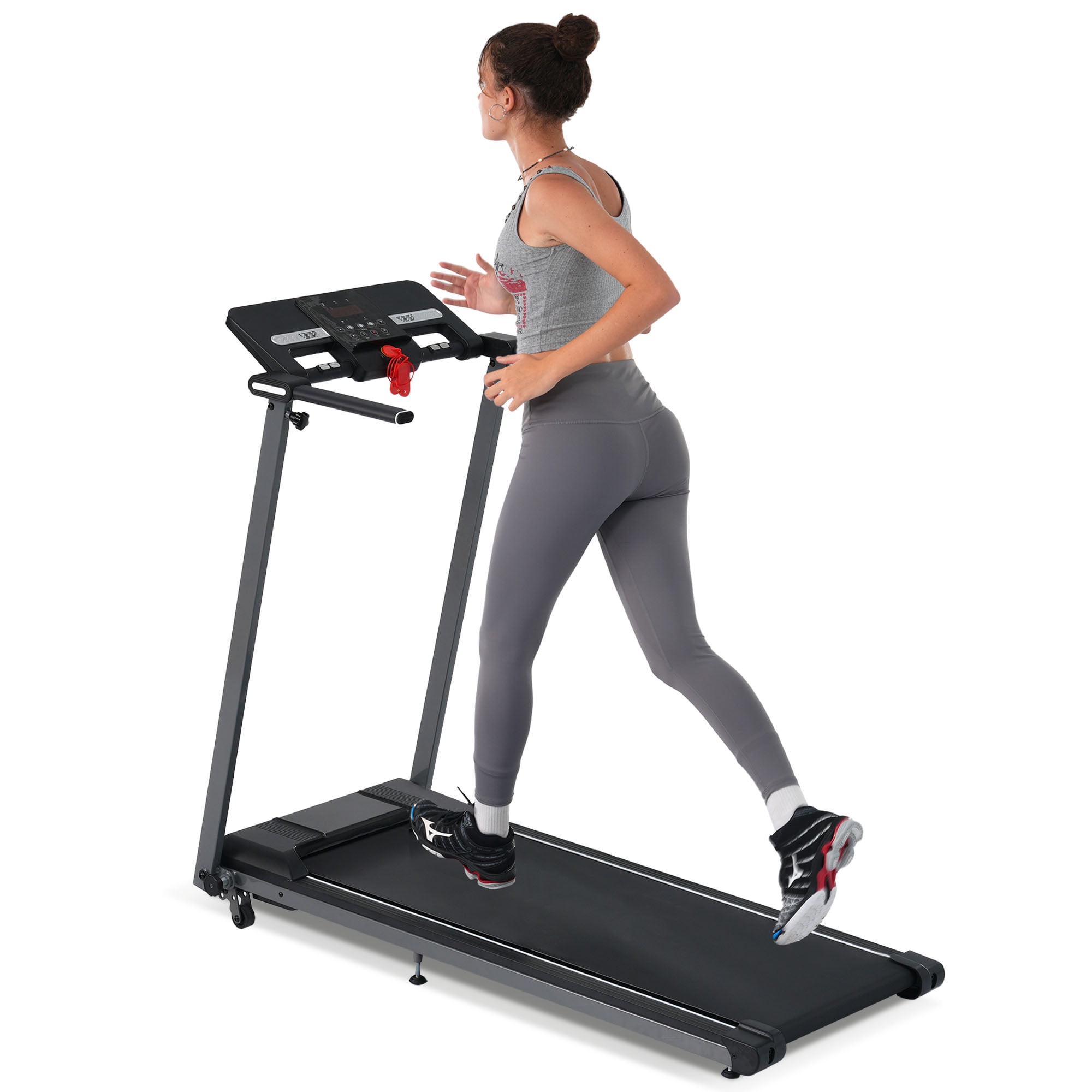 Coowa 2.5HP Foldable Walking Pad Treadmill with Incline for Home & Office, Electric Running Walking Machine with LED Display, Remote Control, Shock Absorption, 265LB Capacity