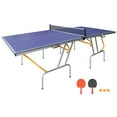 thumbnail image 1 of Coowa 8ft Midsize Ping Pong Table, Foldable Portable Table Tennis Table with Net, 2 High-Performance Ping Pong Paddles and 3 Balls, for Indoor Games, Easy to Move, 1 of 9