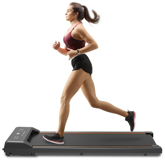 Coowa Walking Pad Under Desk Treadmill, 2.5HP Portable Quiet Treadmill with LED Display & Remote, Shock Absorption, 265LB Capacity for Home Office