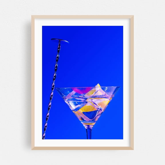 Copa.2 - Photography Cocktail Bar Modern Art Pop Art Nightlife Fruit Oak Framed Wall Art Print 16 x 20 inches