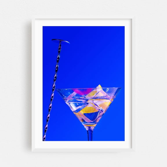 Copa.2 - Photography Cocktail Bar Modern Art Pop Art Nightlife Fruit White Framed Wall Art Print 16 x 24 inches