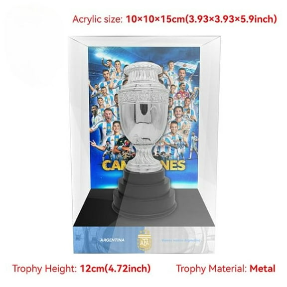 Copa Amrica Championship Trophy, 12 cm Metal Trophy with 2024 Argentina-Display Case, Christmas Halloween Gifts.
