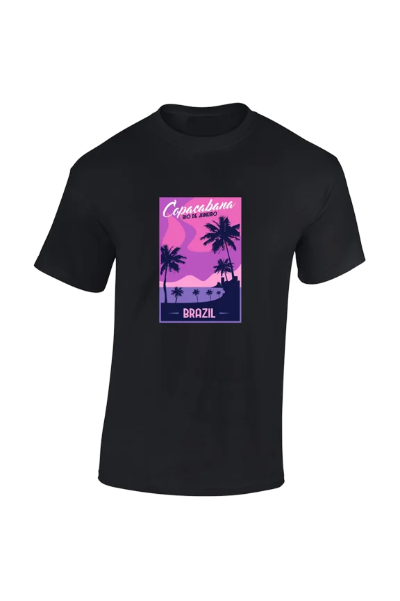Copacabana Beach Brazil Funny Summer Cool Design Unisex T-Shirt, for men & women, up to size 5XL