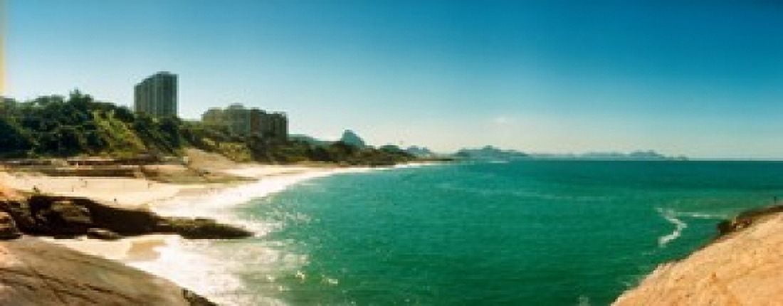 Copacabana Beach with buildings in the background Rio de Janeiro Brazil Canvas Art - Panoramic Images (30 x 12)