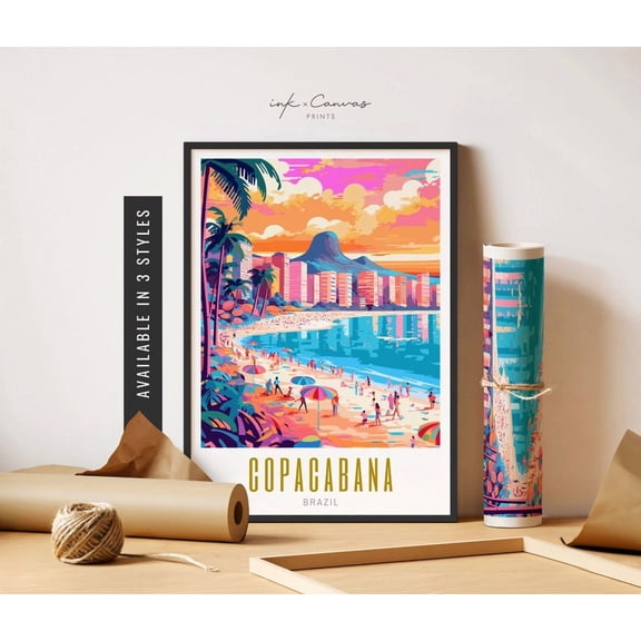Copacabana Brazil Beach Travel Wall Decor
