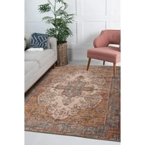 Copacabana Cream Oriental Polyester Digital Print Decorative Area Rug