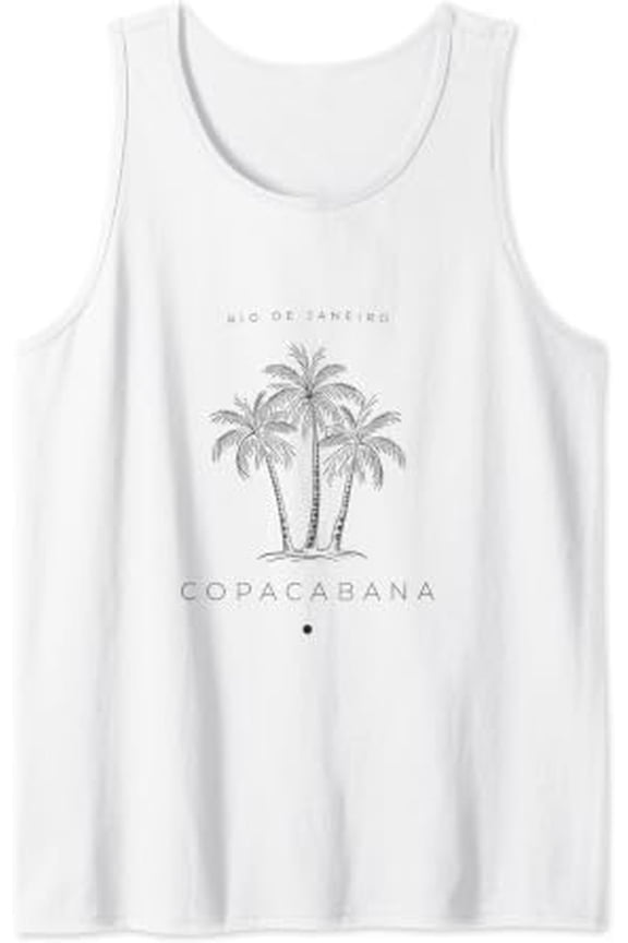 Copacabana Rio De Janeiro Brazil Retro Beach Sunset Vintage Tank Top Size S-3XL