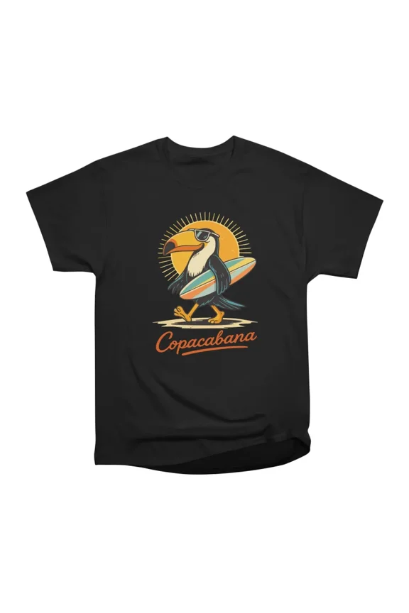 Copacabana Rio de Janeiro Surf Toucan Brazil T-Shirt Tee Gift For Him Merch For Her Appare