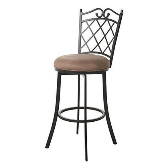 Copacabana Swivel Stool in Autumn Rust & Moccasin Suede - 30 in.