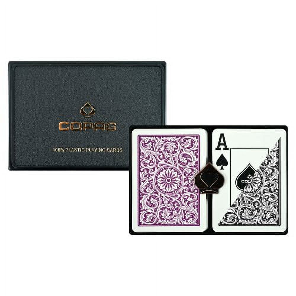 Copag 1546 Poker Playing Cards - 2 Pack, Purple & Gray Jumbo Index - View #7