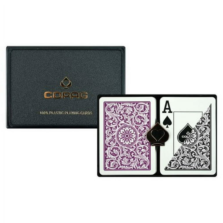 Copag Plastic Playing Cards, 1546 Purple/Gray, Poker Size, Jumbo