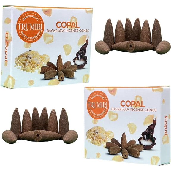 Copal Backflow Incense Cones - Total 20 Incense Cones Waterfall - Dual Pack of 10 Incense Backflow Cones - Waterfall Incense Cones - Incense Waterfall Cones