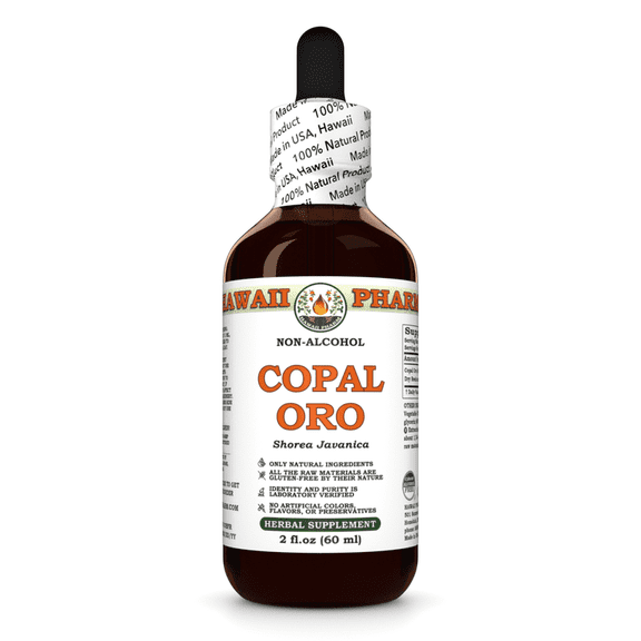 Copal Oro (Shorea Javanica) Dry Resin ALCOHOL-FREE Liquid Extract. Expertly Extracted by Trusted HawaiiPharm Brand. Absolutely Natural. Proudly made in USA. Glycerite 2 Fl.Oz