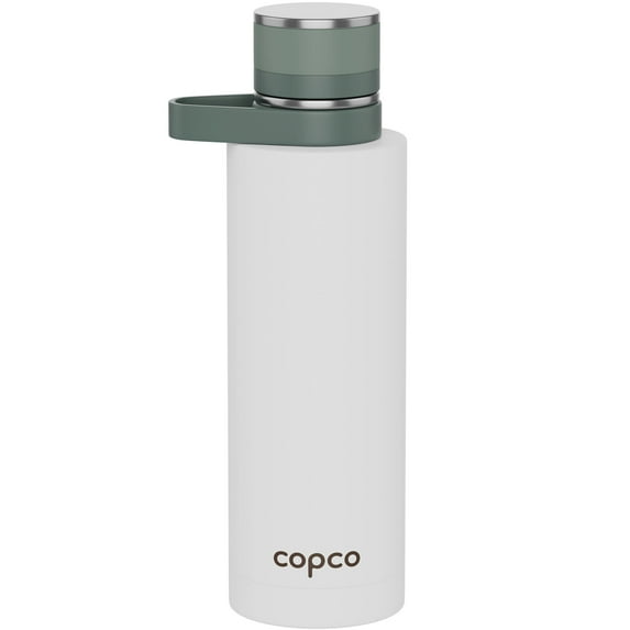 Copco Loop 24oz Water Bottle, Double Wall Insulated Tumbler, Gym & Sport Bottles - Stainless Steel & Tritan Lid, Leak-Proof, Spill-Proof, Portable Thermos - BPA-Free & Dishwasher Safe (White)