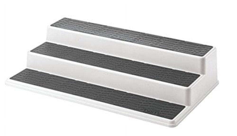 White and Gray 3-Tier Non-Skid Kitchen Cabinet Organizer
