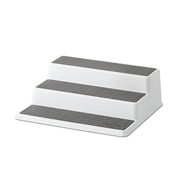 copco 2555-0189 non-skid 3-tier spice pantry kitchen cabinet organizer, 10-inch, white/gray