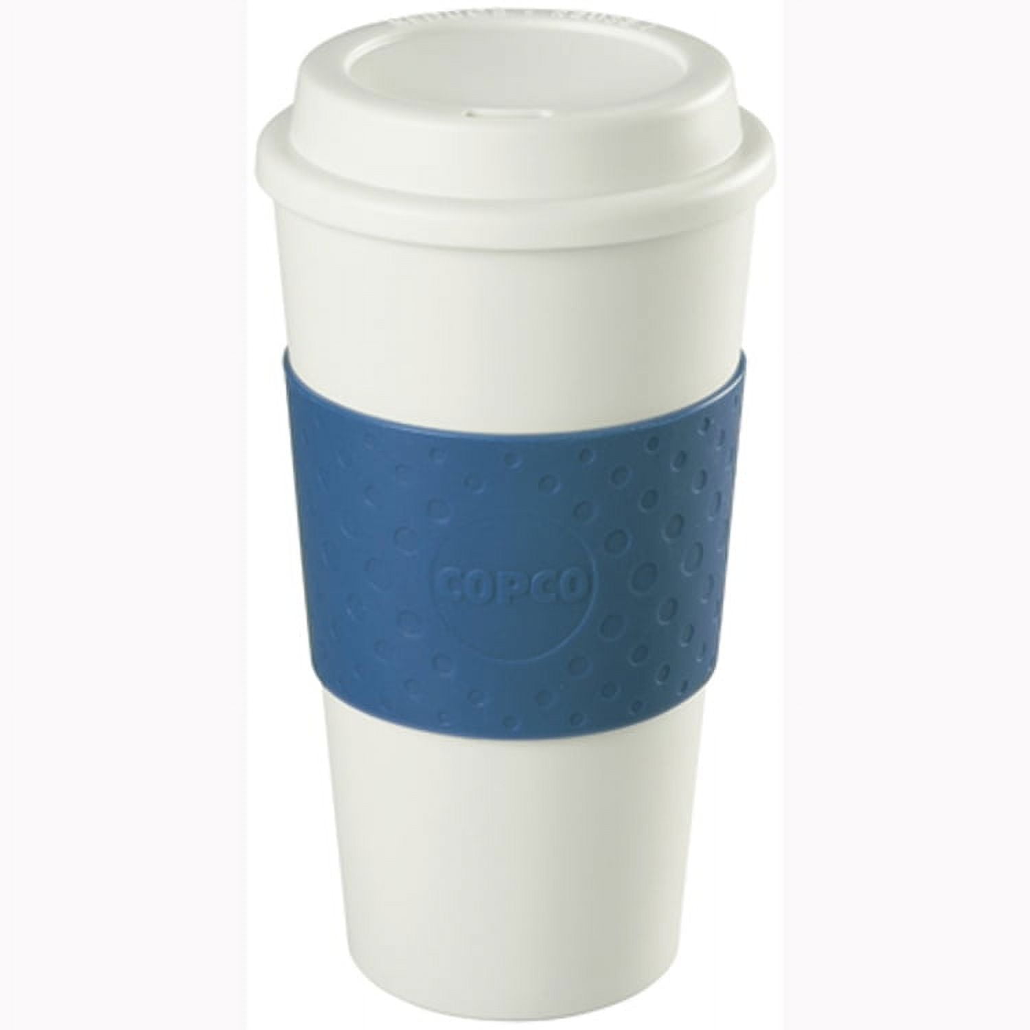 Copco Acadia Reusable Travel Go Mug Insulated Washable Plastic Coffee Cup, Blue, Eco Friendly