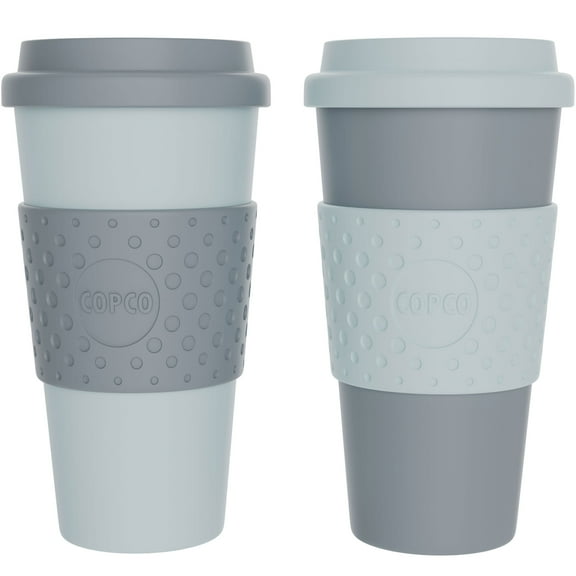 Copco Acadia Travel Mug, Set of 2 - Aqua & Gray, Aqua/Gray