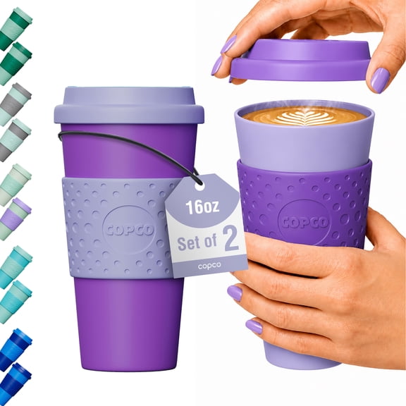 Copco Acadia Travel Mug, Set of 2 - Purple & Light Purple, Purple/Light Purple