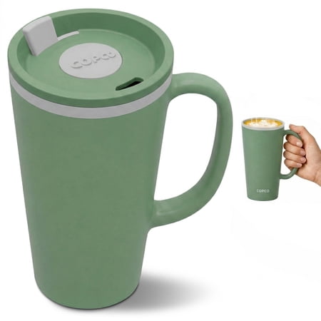 Copco Cone 16oz Insulated Desk Mug with Slide-Closure Lid - Green