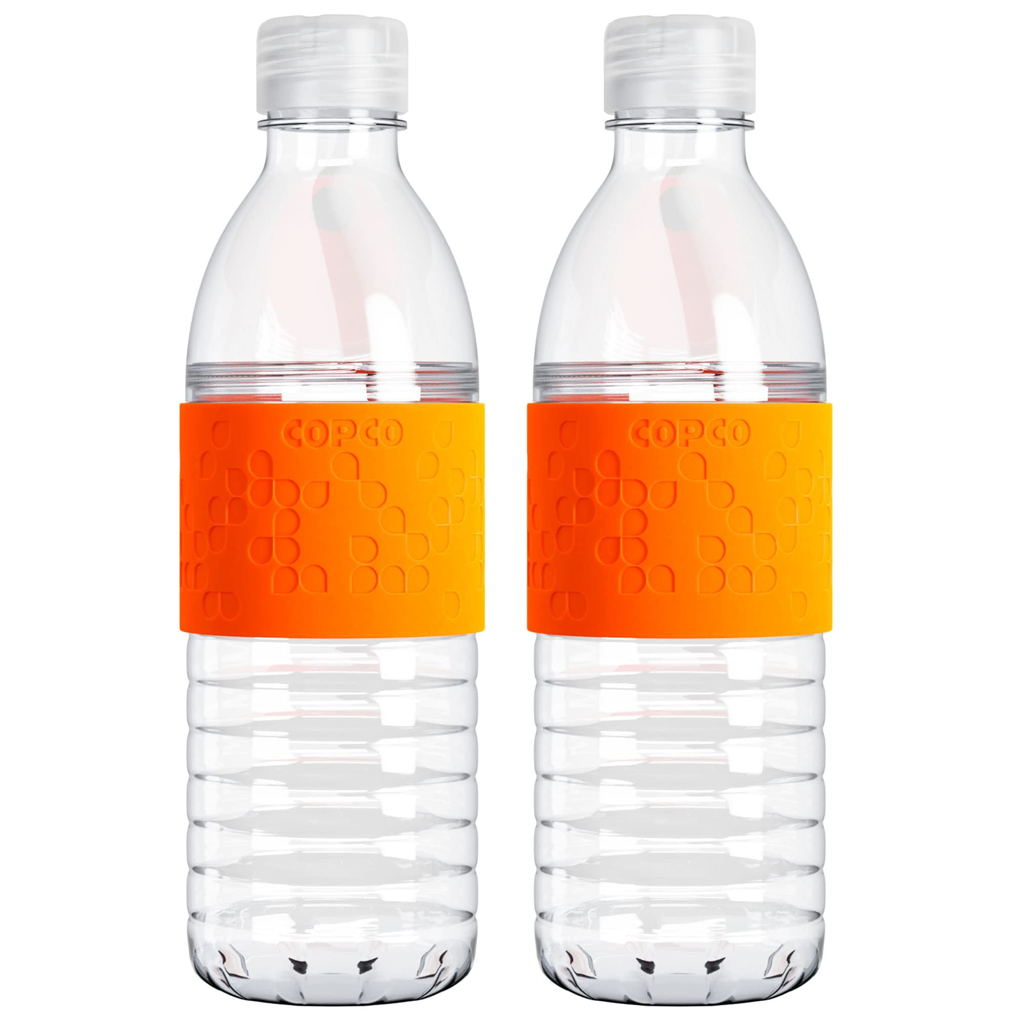 Copco Hydra 16.9 oz Water Bottle with Leak-Proof Lid - Tritan Reusable with Textured Grip Sleeve - BPA-Free, Shatter-Resistant, Dishwasher Safe for Travel, Gym, Work, Outdoor Adventures (Orange)
