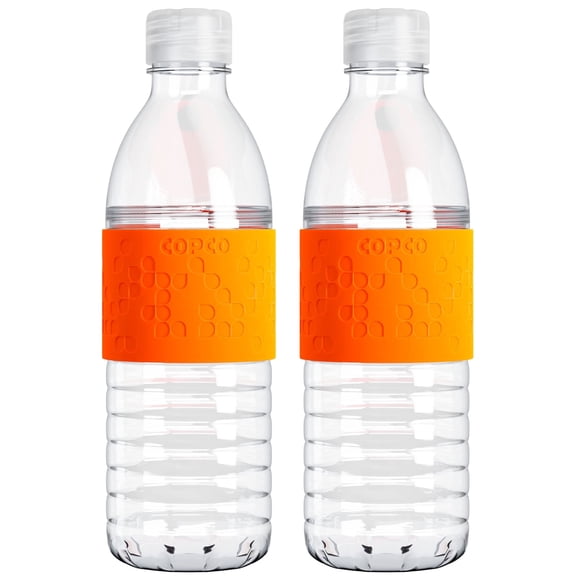 Copco Hydra 16.9 oz Water Bottle with Leak-Proof Lid - Tritan Reusable with Textured Grip Sleeve - BPA-Free, Shatter-Resistant, Dishwasher Safe for Travel, Gym, Work, Outdoor Adventures (Orange)