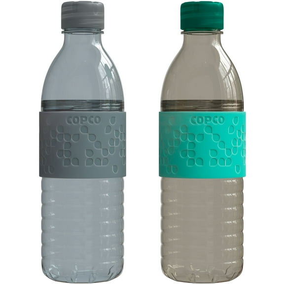 Copco Hydra 16.9 oz Water Bottle, Set of 2 - Gray & Teal, Gray/Teal