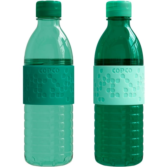 Copco Hydra 16.9 oz Water Bottle, Set of 2 - Green & Hunter Green, Green/Hunter Green