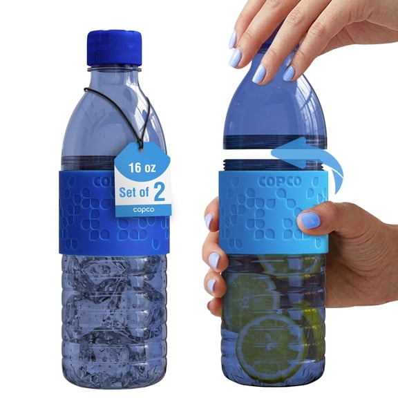 Copco Hydra 16.9 oz Water Bottle, Set of 2 - Navy & Blue, Navy/Blue