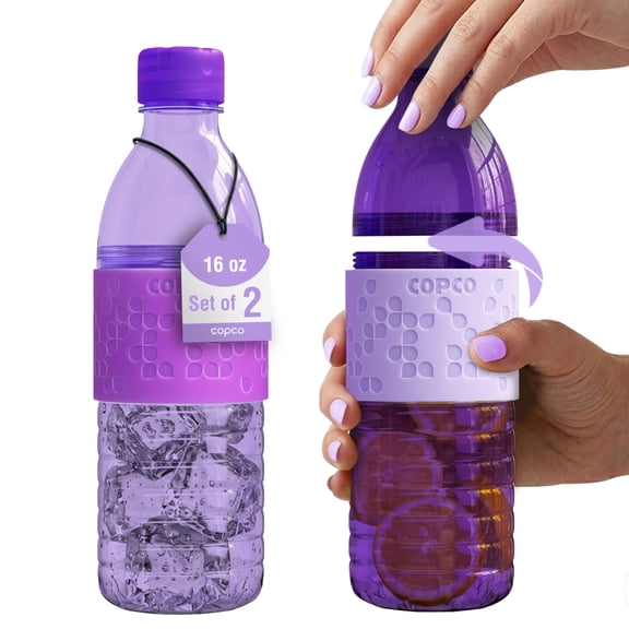 Copco Hydra 16.9 oz Water Bottle, Set of 2 - Purple & Light Purple, Purple/Light Purple