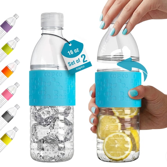 Copco Hydra Reusable Water Bottle 16.9 Ounce, Light Blue -2 Pack-