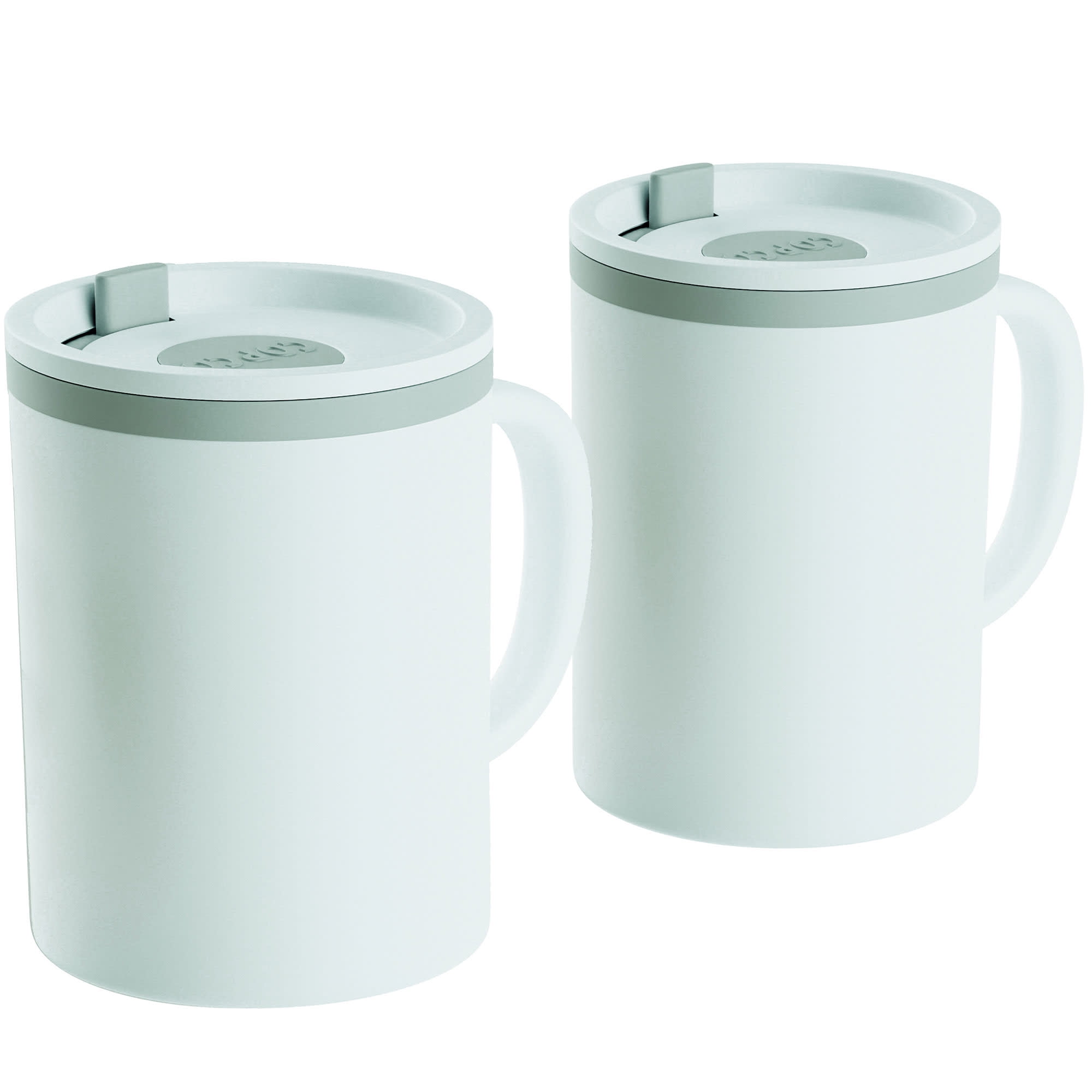 Copco 16oz White and Gray Plastic Insulated Desk Mug Set