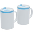 thumbnail image 1 of Copco Iconic 16oz Double Wall Insulated Desk Mug with Lid & Handle, Set of 2, BPA-Free Reusable Plastic, Spill-Proof, Microwave & Dishwasher Safe, Wide Mouth, Cup Holder Friendly (Teal), 1 of 7