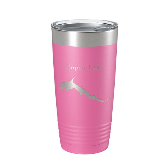 Copco Lake Map Tumbler Travel Mug Insulated Laser Engraved Coffee Cup California 20 oz Pink